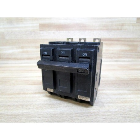 GE General Electric THQB32020 Circuit Breaker 20A 3P - Used