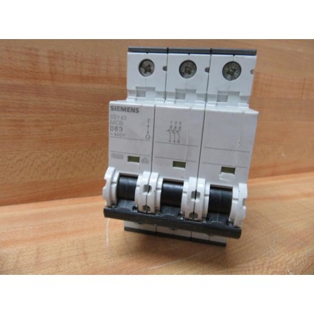 Siemens 5SY4363-8 Circuit Breaker 63A 3P5SY43638 - New No Box
