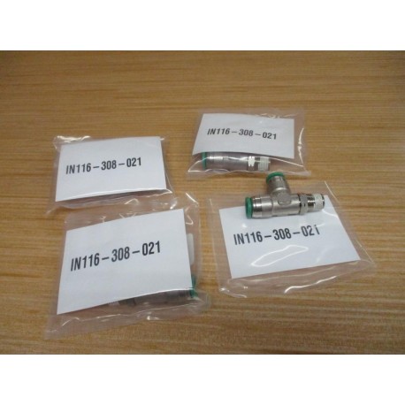 Numatics IN116-308-021 Male Run Tee IN116308021 (Pack of 4)