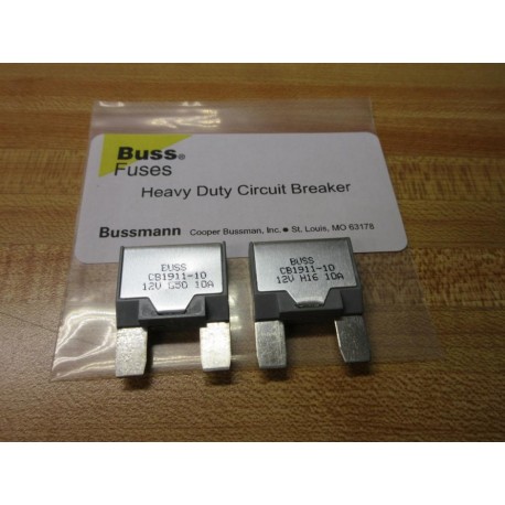 Buss CB1911-10 Bussmann 10A Circuit Breaker CB191110 (Pack of 2)