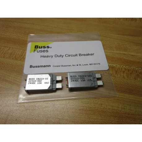 Buss CB223-10 Bussmann 10A Circuit Breaker CB22310 (Pack of 2)