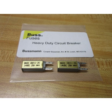 Buss CB211-20 Bussmann 20A Circuit Breaker CB21120 (Pack of 2)