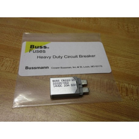 Buss CB222-20 Bussmann 20A Circuit Breaker CB22220