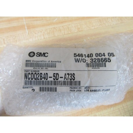 SMC NCDQ2B40-5D-A73S Compact Cylinder NCDQ2B405DA73S (Pack of 2)