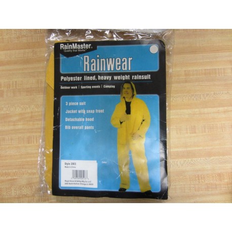 Magid Glove & Safety 2003XXL Rainmaster 3 Piece Rain Suit Yellow XXL XXLarge