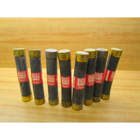 Buss NOS-60 Bussmann Fuse Cross Ref 4XH13 (Pack of 8) - Used