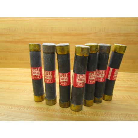 Buss NOS-60 Bussmann Fuse Cross Ref 4XH13 (Pack of 7) - Used