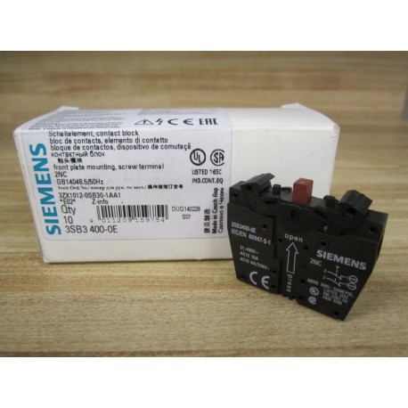 Siemens 3SB3400-0E Contact Block 3SB34000E (Pack of 10)