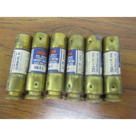 Fusetron FRN-R 4 Bussmann Fuse FRNR4 Cooper (Pack of 6) - New No Box