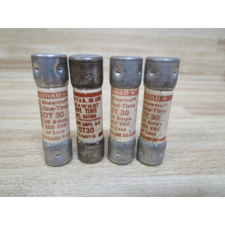 Gould Shawmut Ferraz Mersen OT-30 Tri-Onic Fuse 0T30 (Pack of 4) - Used