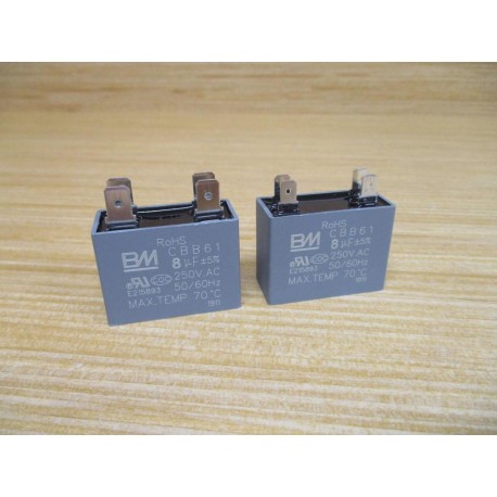 BM CBB61 Capacitor 8µF 250VAC (Pack of 2) - Used