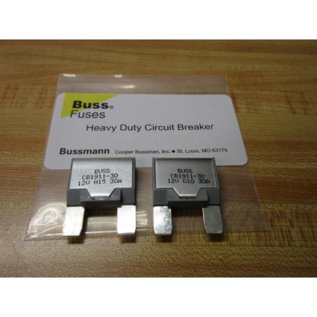 Buss CB1911-30 Bussmann 30A Circuit Breaker CB191130 (Pack of 2)