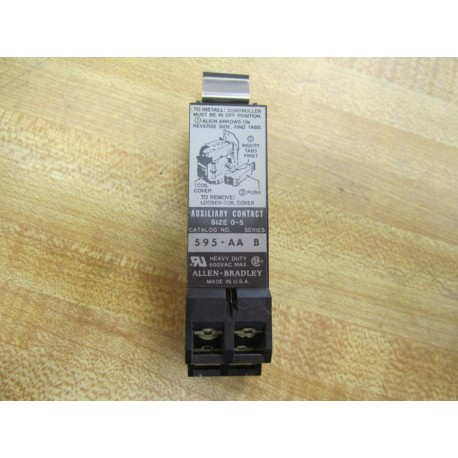 Allen Bradley 595-AA Auxiliary Contact Size 0-5 (Pack of 2) - Used