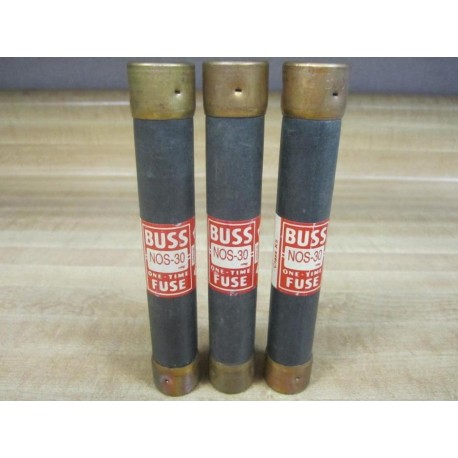 Buss NOS-30 Bussmann Fuse Cross Ref 4XH08 Tested (Pack of 3) - New No Box