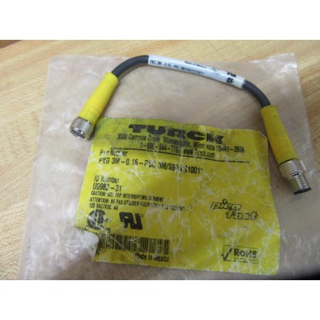 Turck PKG 3M-0.16-PSG 3MS90CS10011 Cordset U0982-31