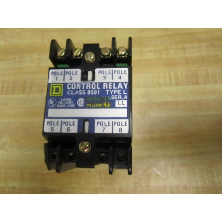 Square D 8501L0-20 8501LO20 Control Relay Series A LL Broken Corner - New No Box