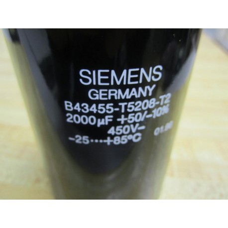 Siemens B43455-T5208-T2 Capacitor B43455T5208T2 Cap 2000UF 450V - New No Box