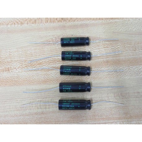 Sprague TVA-1211 Capacitor TVA1211 1000UF 25DC Black (Pack of 5) - New No Box