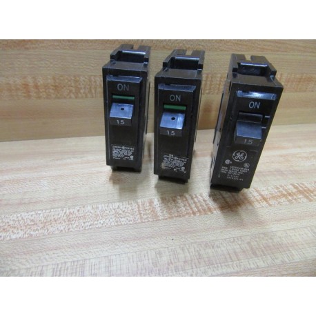 General Electric THQL115 Circuit Breaker 15A GE (Pack of 3) - Used