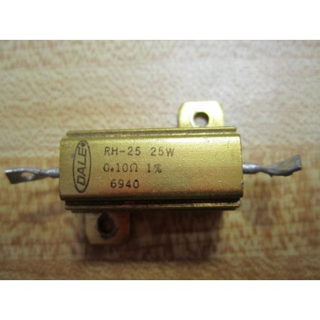 Dale RH-25 Vishay Wirewound Resistor  RH25 25W  0.10Ω 1% (Pack of 3) - Used