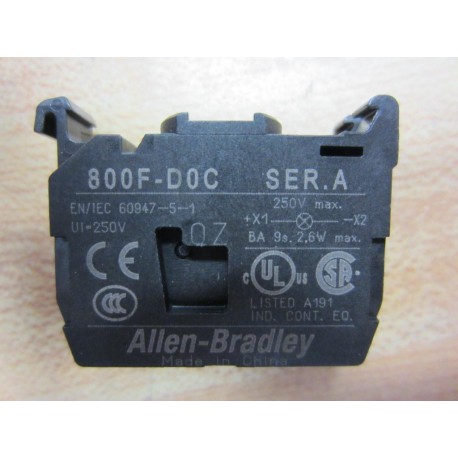 Allen Bradley 800F-D0C Contact Block 800F-DOC - New No Box
