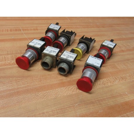 Allen Bradley 800MR-D6 Pushbutton 800MRD6 (Pack of 8) - Used