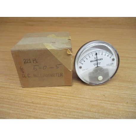 Triplett 221-PL DC 5-0-5 MA Panel Meter 221PL