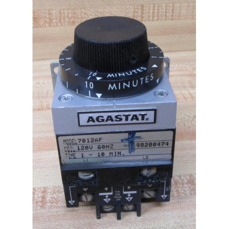 Agastat 7012AF Time Delay Relay 1-10 Minutes DPDT WO Snap Switch - Used