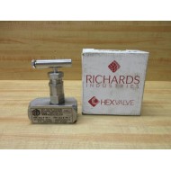 Hex Valve HN491U3432412 Richards Industries Needle Valve