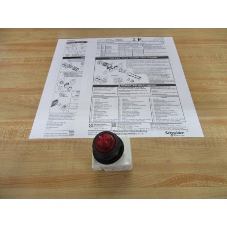 Square D 9001-SKP1R31 Pilot Light 9001-KM38LR - New No Box