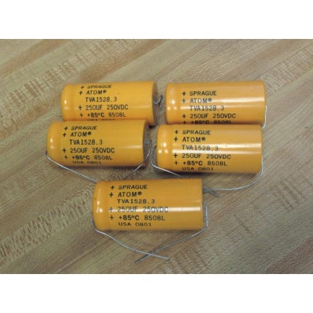 Sprague TVA1528.3 Capacitor TVA15283 250UF 250VDC (Pack of 5) - New No Box