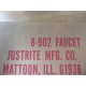 Justrite 8-902 Safety Drum Faucet 8902 34"