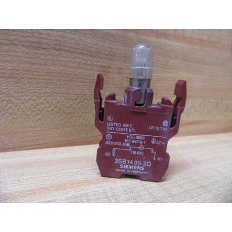 Siemens 3SB1400-2D Lamp Holder 3SB14002D - Used