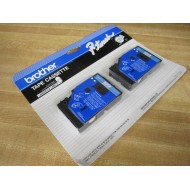 Brother TC-12 Tape Cassette TC12 Blue On Clear (Pack of 2)