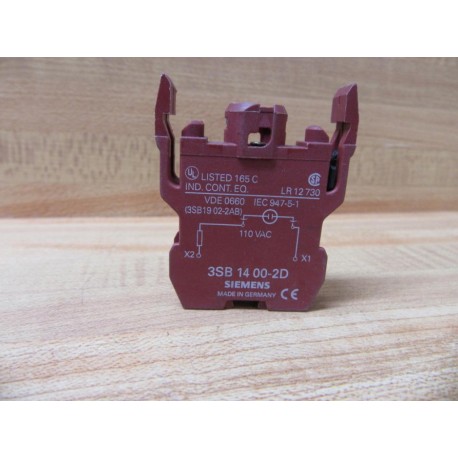 Siemens 3SB1400-2D Lamp Holder 3SB14002D WO Bulb - Used