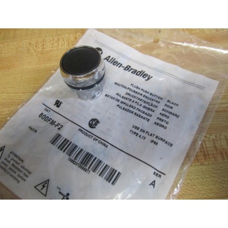 Allen Bradley 800FM-F2 Black Flush Push Button 800FMF2