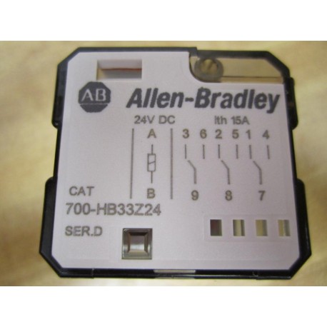 Allen Bradley 700-HB33Z24 24VDC Relay 700HB33Z24 Series D (Pack of 2) - New No Box