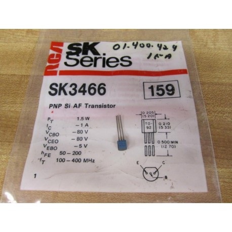 RCA SK3466159 Transistor 185SK3466EBCK (Pack of 10)