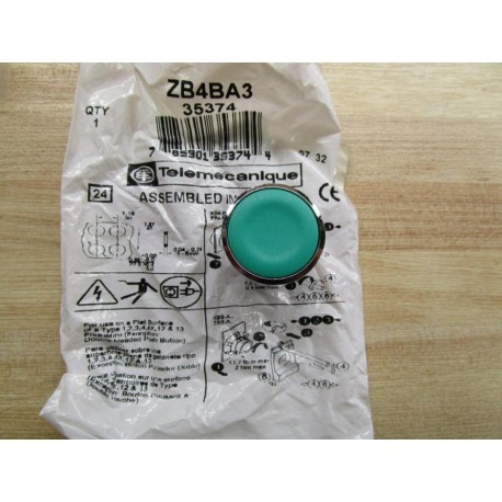 Telemecanique ZB4BA3 Green Pushbutton 089574