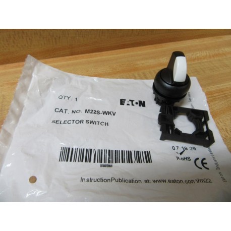 Cutler Hammer M22S-WKV Eaton Selector Switch M22SWKV