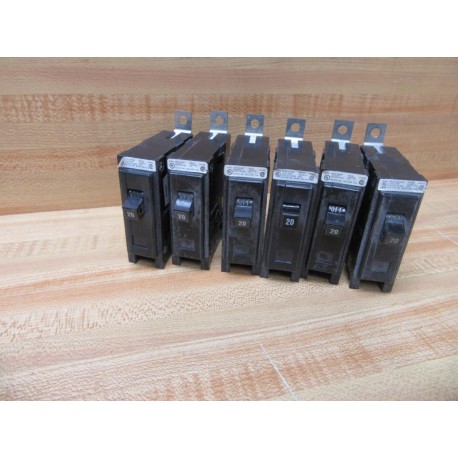 Cutler Hammer BA120 Eaton Circuit Breaker Westinghouse 20Amp (Pack of 6) - Used