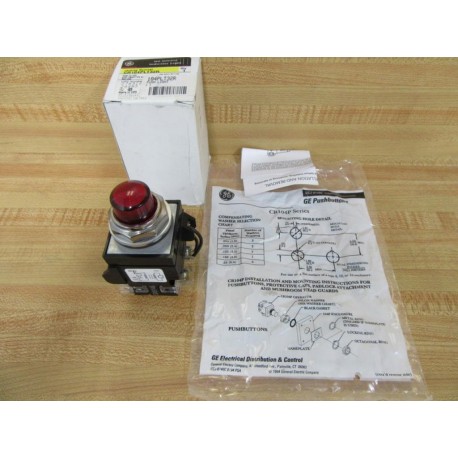 General Electric CR104PLT32R Red Push Button GE