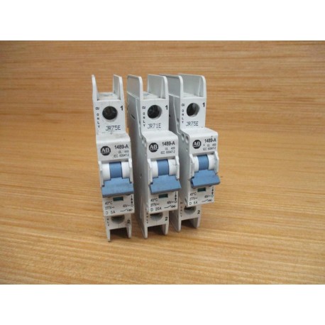 Allen Bradley 1489-A1D050 Circuit Breaker 1489A1D050 (Pack of 3) - Used