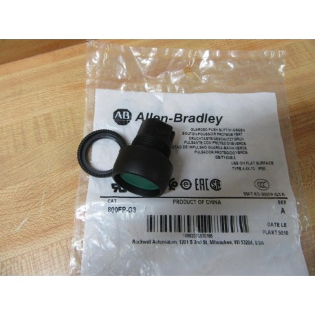 Allen Bradley 800FP-G3 Guarded Green Button 800FPG3