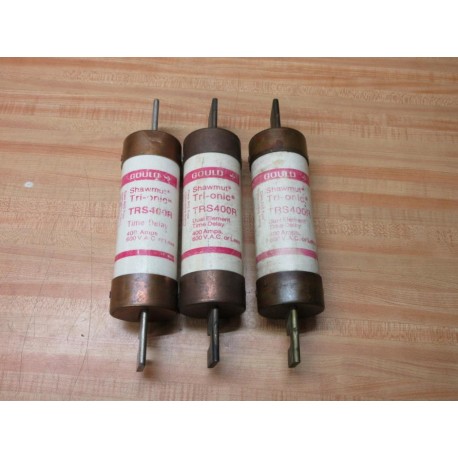 Gould Shawmut Ferraz Mersen TRS400R Fuse Cross Ref 4YZP9 (Pack of 3) - Used