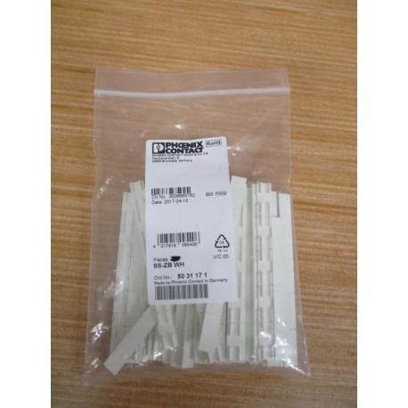 Phoenix Contact SS-ZB WH Contactor Marker 5031171 (Pack of 235)