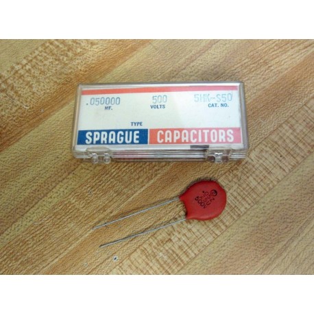 Sprague 5HK-S50 Ceramic Disc Capacitor 5HKS50 .05µF 500V (Pack of 7)