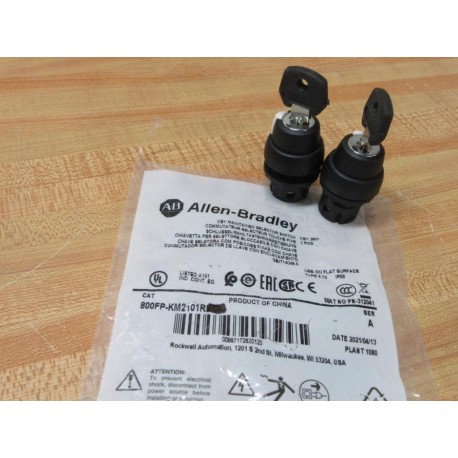 Allen Bradley 800FP-KM2101R 2-Pos Selector Switch 800FPKM2101R (Pack of 2)