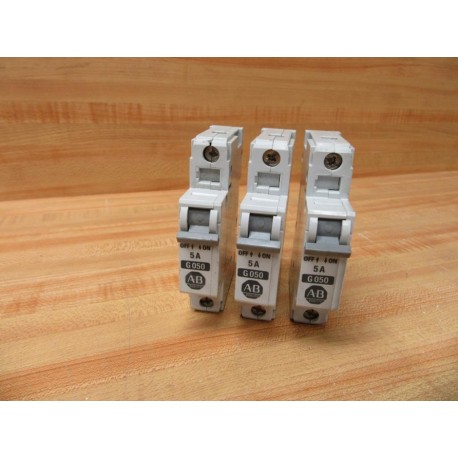 Allen Bradley 1492-CB1G050 Breaker 1492CB1G050 Series B (Pack of 3) - Used