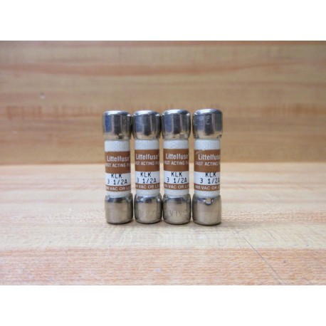 Littelfuse KLK-3-12 Fuse Cross Ref 486K19, KLK03.5 (Pack of 4) - New No Box